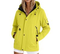 Ladies Waterproof Jacket - Women's Casual Lightweight Rain Jacket with Hood Breathable Softshell Windbreaker Transition Outerwear for Travel Cycling Everyday Use