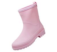 Ladies Waterproof Short Ankle Wellies Slip on Gardening Rain Boots, Lightweight Anti-Slip Rubber Shoes with Pull Tab, Practical Wellingtons for Outdoor Chores and Home Cleaning