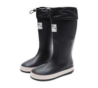 Ladies Waterproof Wellies with Drawstring Top, Mid Calf Slip Resistant Rubber Rain Boots for Women, Insulated EVA Lining Non Slip Sole Wellingtons, Deep Green, For Wet Field Walks