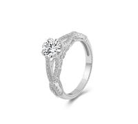 Ladies Wedding Band, Promise Ring to Self Infinity with 1ct Moissanite Sterling Silver Size V 1/2