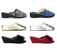 Ladies Wedge Heel Slippers Womens Wedge Heel Slipper Ladies Lightweight Slippers Womens Wedges Lightweight Slipper Wedges Slip On Comfort Sizes 3-8 Burgundy/Black/Silver/Gold/Blue 4 UK