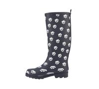 Stormwells W274C Ladies Wellington Boots Navy Blue/Paw Print 7