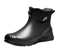 Ladies Wellies Womens Waterproof Boots Gardening Shoes Happy Technician Day Boots for Men Anti Slip PVC Short Rain with Cushioned EVA Insole Work Shoes for Fishing Gardening Boat Shoe Protective Cover