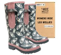 Ladies Wellington boots | Stylish Butterfly Womens Wellies with Adjustable Gusset | Durable & Versitile Welly Boots | From Fields to City Streets Wide Calf Wellies for Women by Wide Welly Company
