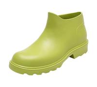 Ladies Wellington Boots, Wellington Boots Women Wide Fit Rubber Slip-Resistant Rain Boot Fully Waterproof Hiking and Walking Shoes Pvc for Outdoor, Gardening & Wet Weather Green 4.5