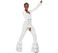 Ladies White 1970s Deluxe Glam Costume