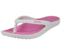 Ladies White Pink Eva Toe Post Flip Flop Surf Sandals Summer Flat Beach (7 UK, White/Pink)