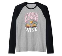 Ladies Who Lunch and Wine Sommelier Wine Lover Raglan Baseball Tee
