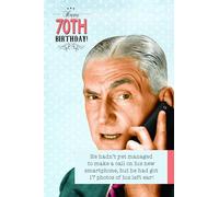 Ladies Who Lunch, Funny 70th Birthday Card for Him, Age 70 Birthday Card Man, He Hadn't Yet Managed to Make a Call on his New Smartphone…, Blue