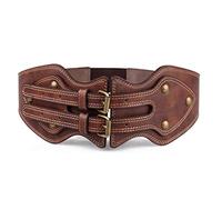 Ladies Wide Belts Elastic Cinch Stretch Band Wrap Double Buckle Decorative Retro High Waist Waistband For Women Dresses 76-96CM