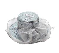 Ladies Wide Fancy Womens Hat Wedding Party Tea Baseball Caps Textured Solid Brimmed Hat Grey