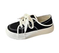 Ladies Wide fit Shoes Walking Trainers Canvas Shoes for Women Retro Campus Non Slip Outdoor Casual All Sports Orthopedic Walking Trainers Non Slip Women's Running Shoe Black 5