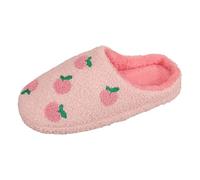 Ladies Wide Fit Slippers Mens Womens Memory Foam Non-Slip Comfortable Wide Fit Home Shoes Casual Plush Fleece Lined Autumn Winter Home Slippers Pink UK Size 8