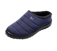 Ladies Wide Fit Slippers Mens Womens Memory Foam Plush Fleece Lined Wide Fit Comfort House Slippers Non Slip Lightweight Slip-On House Shoes Blue UK Size 5