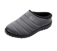 Ladies Wide Fit Slippers Mens Womens Memory Foam Plush Fleece Lined Wide Fit Comfort House Slippers Non Slip Lightweight Slip-On House Shoes Grey UK Size 6.5