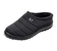 Ladies Wide Fit Slippers Mens Womens Memory Foam Plush Fleece Lined Wide Fit Comfort House Slippers Non Slip Lightweight Slip-On House Shoes Black UK Size 8.5