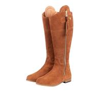Ladies Wide Fit Tall Country Boots Womens Spanish Riding Boot Suede Leather