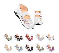 Ladies Wide fit Trainers,Lightweight Non Slip Nursing Orthotic Slip On Trainers Ladies Wide Fit Breathable Mesh Running Walking Shoes Comfortable Arch Support Soft Sole Athletic Tennis Sneakers White