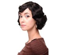 Ladies Wig 20s Swing Bob Wavy Wig Brown Approximately 25