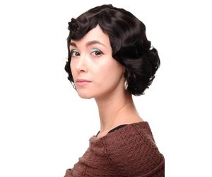 Ladies Wig 20s Swing Bob Wavy Wig Brown Approximately 25