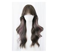 Ladies Wig 62cm Suitable for All Face Shapes Daily Long Curly Hair French Bangs Full Head Wig Lace Wigs