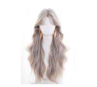 Ladies Wig 70cm Everyday Wig Natural Long Curly Hair Bangs Beige Brown Full Head Design Wig Lace Wigs