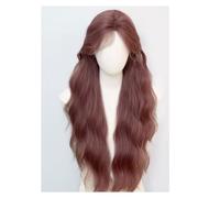 Ladies Wig 75cm One-line Lace Wig for Long Curly Hair Natural Forehead Lace Full Headpiece Wig Lace Wigs