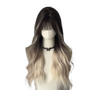 Ladies Wig American Style Bangs Highlighted Wig Full Head Set Design Curly Hair Suitable for Daily Wig Lace Wigs