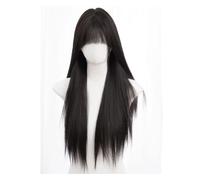 Ladies Wig Artificial Long Straight Hair Wig with Bangs Full Head Cover Role Playing Wig Daily Use Wig Lace Wigs