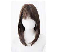 Ladies Wig Artificial Wig Natural Short Straight French Style Bangs Full Head Wig Suitable for Daily and Party Use Lace Wigs
