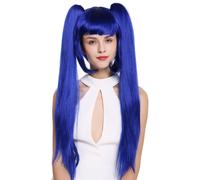 Ladies' Wig Cosplay Lolita Short Bob Long Smooth Removable Braids Blue
