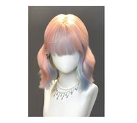 Ladies Wig Daily Style Wig Short Hair Color Hanging Ear Dyed Short Curly Hair Full Head Wig Lace Wigs