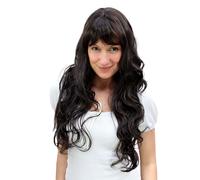 Ladies Wig Dark Brown Long Wavy Bangs 9317-234