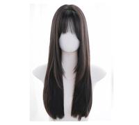 Ladies Wig Full Head Wig Natural Simulation Black Long Straight Daily Bangs Straight Hair Artificial Wig Lace Wigs