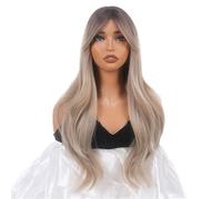 Ladies Wig Gradient Color Long Curly Full Head Wig High Temperature Silk Material Suitable for Daily Use Lace Wigs
