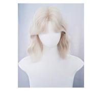Ladies Wig Korean Style Wig Middle Parted Bangs Short Curly Full Head Wig Suitable for Party and Daily Use Lace Wigs