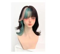 Ladies Wig Multi-color Wigs Suitable for Daily Use Natural Short Curly Hair with Bangs Gradient Full Head Wig Lace Wigs