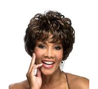 Ladies Wig, Women's Supernatural Short Black Brown Wig Head Bob Style Stylish Curly Wavy Synthetic Heat Resistant Like Real Hair With Bangs Attractive Fashionable Wigs