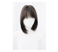 Ladies Wig Woven Bangs Wig Everyday Natural Short Straight Hair French Style Bangs Full Head Wig Lace Wigs