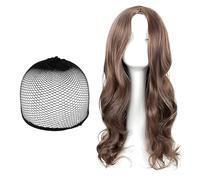 Ladies Wigs, 70 cm Long Curly Hair Women's Synthetic Brown Wig, Suitable for Charming Women, Brown Curly Hair for Role-Playing Parties, Daily Use
