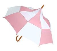 Ladies Windproof Golf Large Brolly | Womens Large Sport Umbrella | Lightweight Waterproof Sports Umbrella | Pink and White Golfing Umbrellas | Golfing Umbrella For Ladies | Pagoda Umbrella