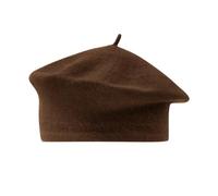 Ladies Winter Beret,Black Beret Lady,French Berets,Women's Red Beret, Ladies Solid Color Imitation Wool Beret Bud Hat Painter Hat (Coffee, One Size)