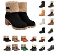 Ladies' Winter Snow Boots - Non-Slip, Waterproof, Chunky Heel, Ankle Height, Slip-On, Mid-Calf, Trekking Boots for Women - Next Day Delivery - Horse Riding - Cowboy Hat