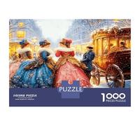Ladies Winter Street 1000 Piece Classic Jigsaw Puzzle Vintage Charm Jigsaw Puzzle Set Thick Cardboard Teen Puzzle Fans 12-18 Logic Skill After-School Party Game Best Gift Lovers 38x26cm/1000pcs