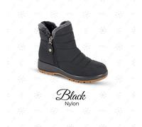 Ladies Winter Thermal Boots Ankle Zip Comfort Padded Fur Warm Winter Quilted