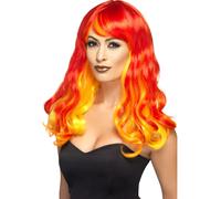 Ladies Witch Devil Bride Wavy Ombre Wig Halloween Fancy Dress Witches Wig