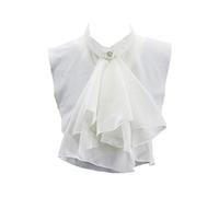 Ladies Women European Vintage for Half Shirt Blouse False Fake Collar with Exaggerate Bowkn Half Shirt Blouse Collar
