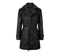 TruClothing Women's Real Leather Mid Length Blazer in Black | Size: 4XL TruClothing Black 4XL