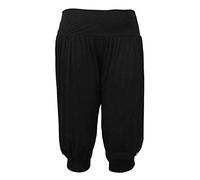 Ladies Women's 3/4 Alibaba Hareem Cropped Trouser Pant, (UK 8-26) (XL 16-18, Black)