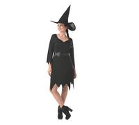 Ladies Classic Gothic Black Witch Halloween Scary Party Fancy Dress Costume